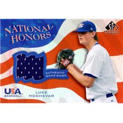 702587 Luke Hochevar Player Worn Jersey Patch Team USA 2004 Upper Deck National Honors Rookie Refractor No.NHLH Baseball Card