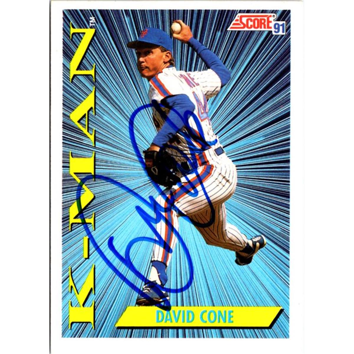 702697 David Cone Signed New York Mets 1991 Score K-man No.409 Baseball Card