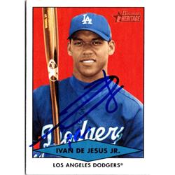 702981 Ivan Dejesus Jr. Signed Los Angeles Dodgers, JZ 2007 Bowman Heritage Rookie No.BHP47 Baseball Card