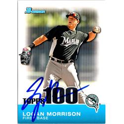702982 Logan Morrison Signed Florida Marlins, JZ 2010 Topps Bowman Rookie No.TP27 Baseball Card