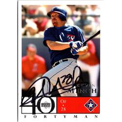 703033 Kevin Mench Signed Texas Rangers, JZ 2003 Upper Deck Fortyman No.191 Baseball Card
