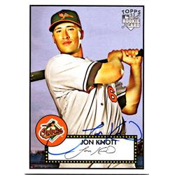 689749 Jon Knott Autographed Baltimore Orioles, JZ 2007 Topps 52 Rookie No.76 Baseball Card
