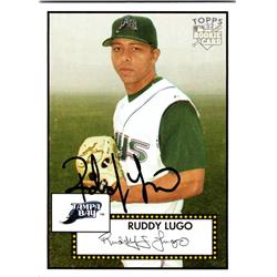 689797 Ruddy Lugo Autographed Tampa Bay Rays, JZ 2006 Topps 52 Rookie No.62 Baseball Card