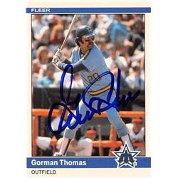 689892 Gorman Thomas Autographed Seattle Mariners 1984 Fleer No.U117 Update Baseball Card