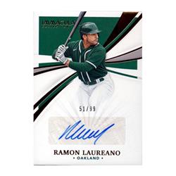 689925 Ramon Laureano Autographed Oakland Athletics 2021 Panini Immaculate No.ISRL Limited 51 of 99 Baseball Card