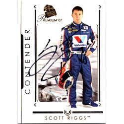 700207 Scott Riggs Autographed Auto Racing, NASCAR & SC 2007 Press Pass Premium No.9 Trading Card