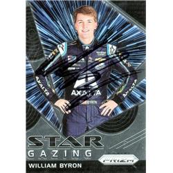 700236 William Byron Autographed NASCAR, Auto Racing & SC 2018 Panini Prizm Star Gazing Rookie No.63 Trading Card