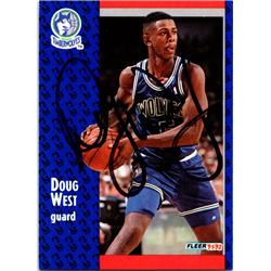 700312 Doug West Autographed Minnesota Timberwolves, SC 1992 Fleer No.321 Basketball Card