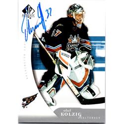 700422 Olaf Kolzig Autographed Washington Capitals, SC 2006 Upper Deck No.100 Hockey Card