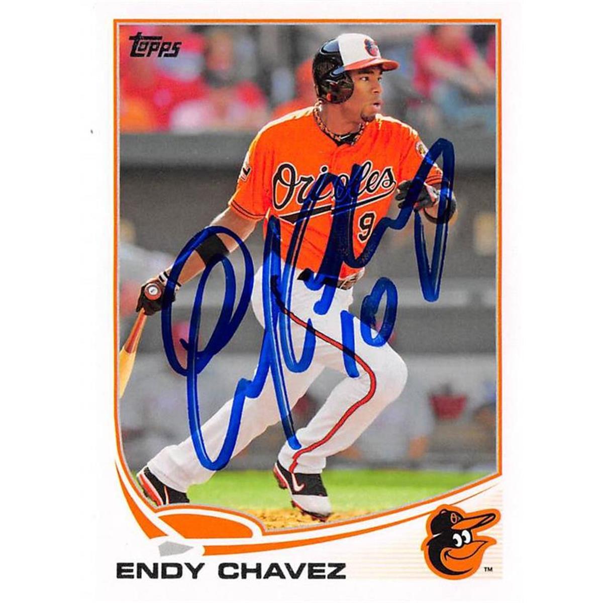 700525 Endy Chavez Autographed Baltimore Orioles 2013 Topps No.309 Baseball Card