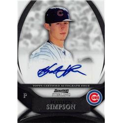 700568 Hayden Simpson Autographed Chicago Cubs 2010 Bowman Sterling No.BSPHS Baseball Card