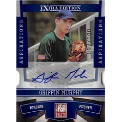 700574 Griffin Murphy Autographed Toronto Blue Jays 2010 Donruss Elite Extra Refractor Die Cut No.56 LE 97-100 Baseball Card