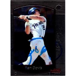 700734 Ben Davis Autographed San Diego Padres, JZ 2000 Bowman Chrome No.114 Baseball Card