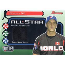 700830 Shawn Hill Player Worn Jersey Patch Montreal Expos 2004 Bowman All Star Futures No.FGSH Baseball Card