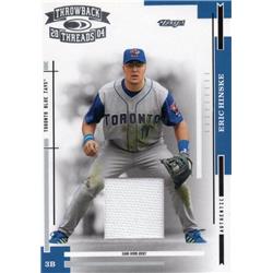 700850 Eric Hinske Player Worn Jersey Patch Toronto Blue Jays 2004 Donruss Throwback Threads No.195 LE 7-100 Baseball Card