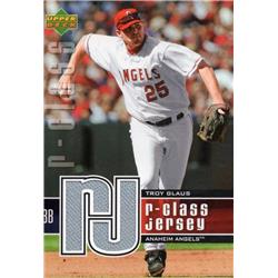 700880 Troy Glaus Player Worn Jersey Patch Anaheim Angels 2004 Upper Deck No.GL Baseball Card