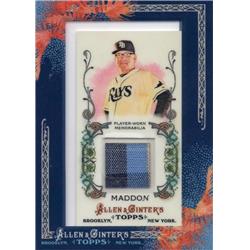 687706 Joe Maddon Worn Relic Memorabilia Patch Tampa Bay Rays 2011 Topps Allen & Ginter No.AGRJM Baseball Card
