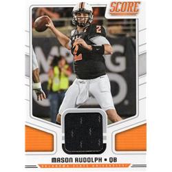 687742 Mason Rudolph Player Worn Jersey Patch Oklahoma State Cowboys 2018 Score Draft Rookie No.18 Football Card