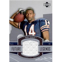 687902 Mark Bradley Player Worn Jersey Patch Chicago Bears 2005 Upper Deck Future Legends No.FLMB Football Card