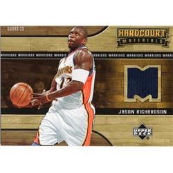 687914 Jason Richardson Player Worn Jersey Patch Golden State Warriors 2006 Upper Deck Hardcourt Materials No.HMJR Basketball Card