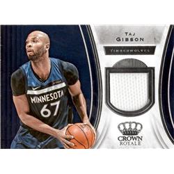 687931 Taj Gibson Player Worn Jersey Patch Minnesota Timberwolves 2019 Panini Crown Royale No.JTG Basketball Card