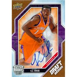 687975 K.C. Rivers Autographed Clemson Tigers 2009 Upper Deck Draft Rookie No.56 LE 98-499 Basketball Card