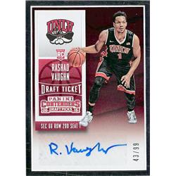 687994 Rashad Vaughn Autographed Unlv Runnin Rebels 2015 Panini Contenders Silver Rookie No.137 LE 43-99 Basketball Card