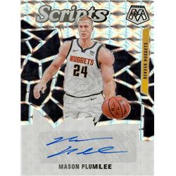 688120 Mason Plumlee Autographed Denver Nuggets 2020 Panini Mosaic Scripts Refractor No.SCMPL Basketball Card
