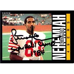 688264 Renaldo Nehemiah Autographed San Francisco 49ers, SC 1985 Topps Super Bowl Champs No.158 Football Card