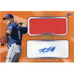 688804 Mike Olt Autographed Player Worn Jersey Patch Texas Rangers 2013 Topps Finest Rookie Refractor Orange No.AJRMO2 LE 90-99 Baseball Card -  Autograph Warehouse