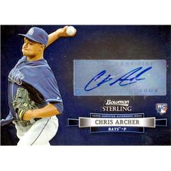 688854 Chris Archer Autographed Tampa Bay Rays 2012 Bowman Sterling Rookie No.BSARCA Baseball Card