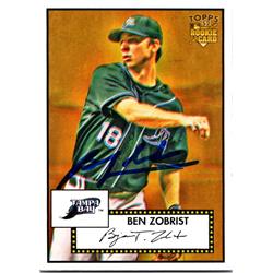 689015 Ben Zobrist Autographed Tampa Bay Rays, JZ 2006 Topps 52 Rookie No.31 Baseball Card