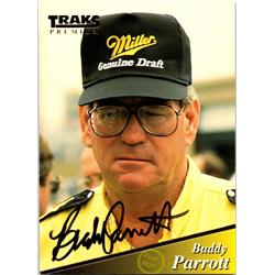 689287 Buddy Parrott Autographed Auto Racing, NASCAR & SC 1994 Traks Premium No.20 Trading Card