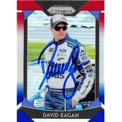 689334 David Ragan Autographed NASCAR, Auto Racing & SC 2019 Panini Prizm Red White & Blue Refractor No.25 Trading Card