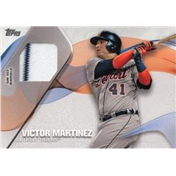 675706 Victor Martinez Player Worn Jersey Patch Detroit Tigers 2017 Topps No.MLMVM Baseball Card