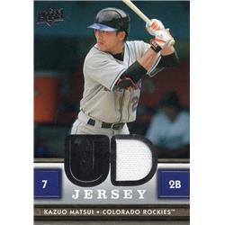 675721 Kazuo Matsui Player Worn Jersey Patch New York Mets Japan 2008 Upper Deck No.UDKM Baseball Card