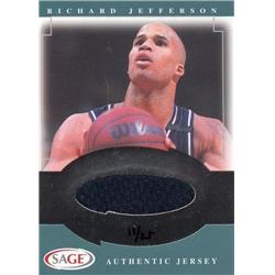 675751 Richard Jefferson Player Worn Jersey Patch New Jersey Nets 2001 Sage No.J12 LE 11-25 Basketball Card
