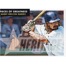 676045 Manny Ramirez Player Used Bat Patch Boston Red Sox 2007 Topps Heritage Pieces of Greatness No.PGMR2 Baseball Card