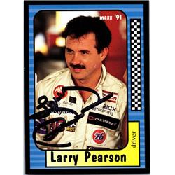 676194 Larry Pearson Autographed Auto Racing, NASCAR & SC 1991 Maxx No.41 Trading Card