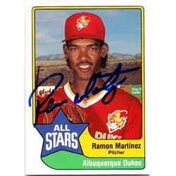 676308 Ramon Martinez Autographed Albuquerque Dukes 1989 CMC All Stars No.40 Baseball Card