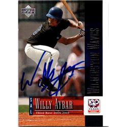 676311 Willy Aybar Autographed Wilmington Waves 2001 Upper Deck Rookie No.66 Baseball Card