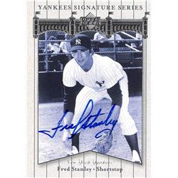 676392 Fred Stanley Autographed New York Yankees 2003 Upper Deck Legends No.32 Baseball Card