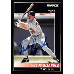 676470 Mike Pagliarulo Autographed Minnesota Twins 1992 Pinnacle No.346 Baseball Card