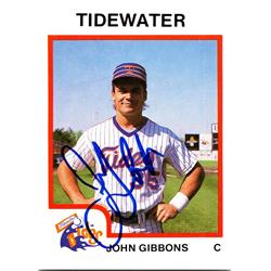 676631 John Gibbons Autographed Tidewater Tides, Mets 1987 Procards No.2477 Baseball Card