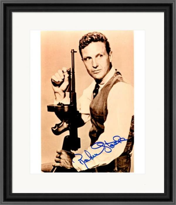 748141 Robert Stack Autographed 8 x 10 in. Photo - Untouchables Eliot Ness No.5 Matted & Framed