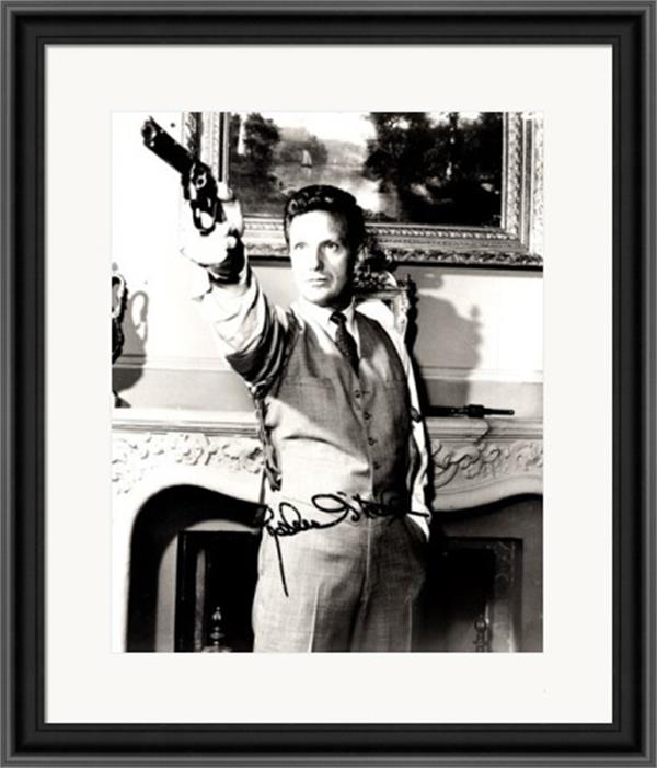 748142 Robert Stack Autographed 8 x 10 in. Photo - Untouchables Eliot Ness No.6 Matted & Framed