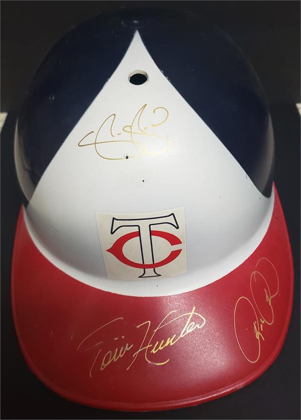 Picture of Autograph Warehouse 748253 Minnesota Twins Batting Plastic Helmet Toy - 11 Signed Torii Hunter Rick Reed Shannon Stewart
