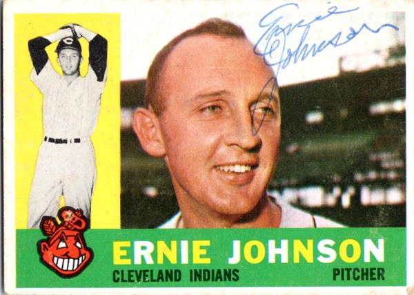 780644 Ernie Johnson Autographed Baseball Card - Cleveland Indians 1960 Topps No.228