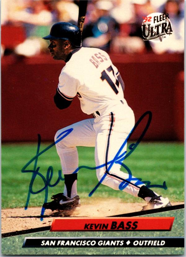 780909 Kevin Bass Autographed Baseball Card - San Francisco Giants 1992 Fleer Ultra No.284
