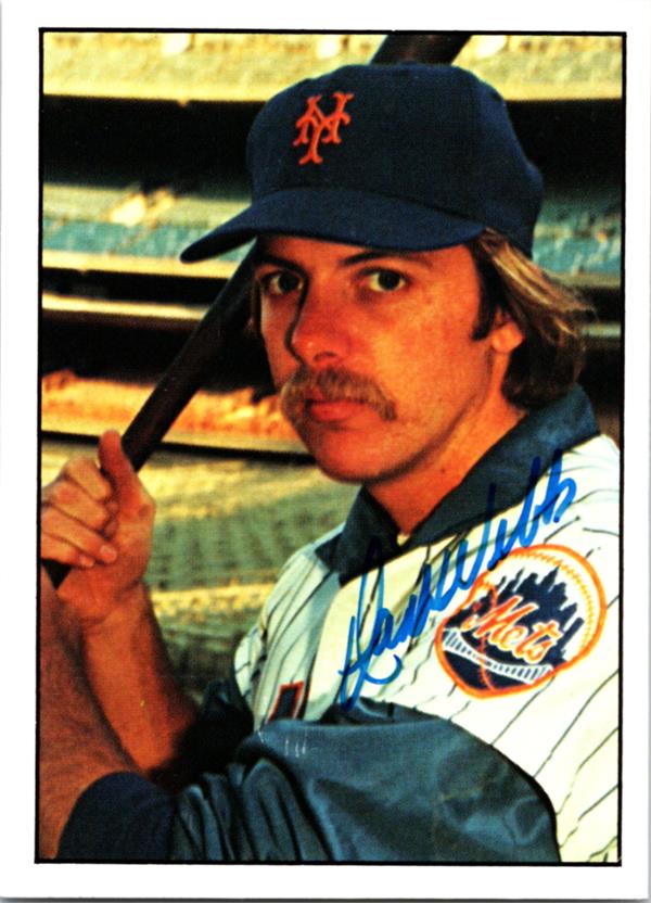 736903 Hank Webb Autographed Baseball Card -   York Mets SSPC 1975 No.554
